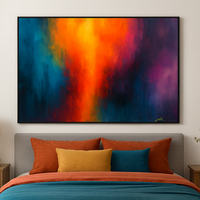 Chromatic Surge - Fiery Orange Meets Midnight Blue - Thumbnail 3