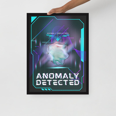 Anomaly detected, cyberpunk sci-fi framed poster