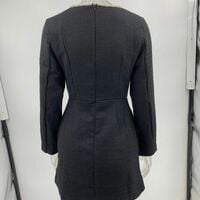 U-neck long-sleeved dress with bead embellishments - Thumbnail 3