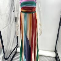 Sexy strapless printed colorful long dress/gown - Thumbnail 3