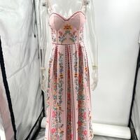 Sexy beaded and printed strappy sundress for vacation. - Thumbnail 3
