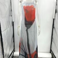 Sexy strappy printed chiffon maxi dress - Thumbnail 2