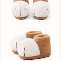 Cute Cat Paw High Top Plush Slippers - Thumbnail 4