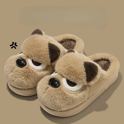 Funky dog plush slippers