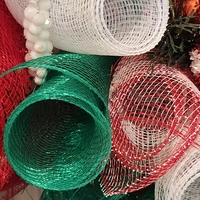 Bright Red Green and white Christmas wreath - Thumbnail 3