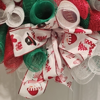 Bright Red Green and white Christmas wreath - Thumbnail 4