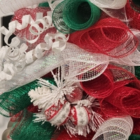 Bright Red Green and white Christmas wreath - Thumbnail 5