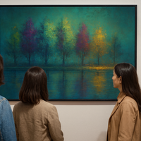 Mystic Grove - Reflections Colorful Trees at Dusk - Thumbnail 2