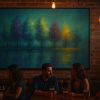 Mystic Grove - Reflections Colorful Trees at Dusk - Thumbnail 3