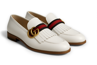 Crafted Leather Mens Designer White Leather Moccasin Loafers Dress Shoes