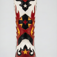 Crafted Leather Mens Designer Fancy Pointed Toe Cowboy Boot - Thumbnail 2