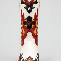 Crafted Leather Mens Designer Fancy Pointed Toe Cowboy Boot - Thumbnail 1