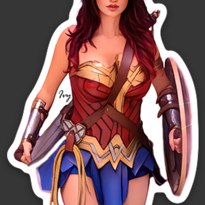 Wonder woman 1.85″ × 3″ die cut sticker - Thumbnail 1
