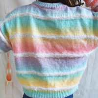  PASTEL RAINBOW MOHAIR STRIPE SWEATER   - Thumbnail 2