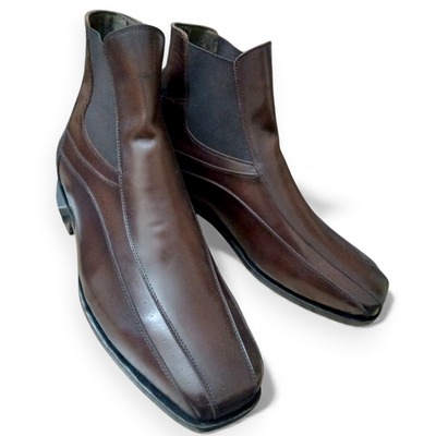Crafted leather mens brown leather chelsea boot