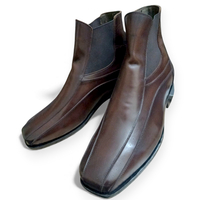 Crafted Leather Mens Brown Leather Chelsea Boot - Thumbnail 1