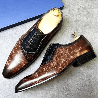 Handmade men's genuine leather shoes