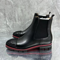 Chelsea boots men's boots high-top rivet decoration - Thumbnail 4