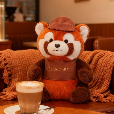 Chocolate red panda plush toy