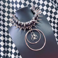 Subculture rock bullet PU leather choker - Thumbnail 5