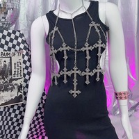 Y2K Crisscross Chain  Body Harness - Thumbnail 2