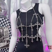 Y2K Crisscross Chain  Body Harness - Thumbnail 3