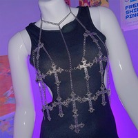 Y2K Crisscross Chain  Body Harness - Thumbnail 4