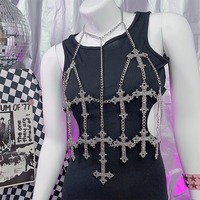 Y2K Crisscross Chain  Body Harness - Thumbnail 1