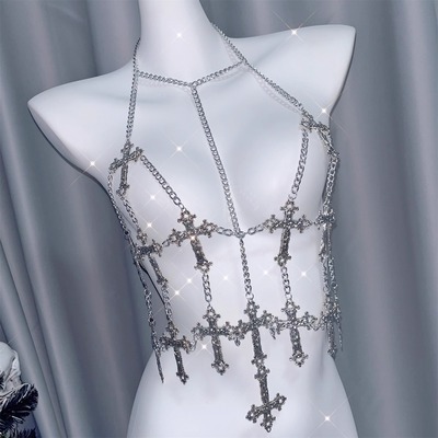 Y2k crisscross chain  body harness