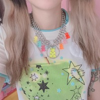 Rainbow Teddy Bear Chain Choker - Thumbnail 6