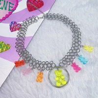 Rainbow Teddy Bear Chain Choker - Thumbnail 3