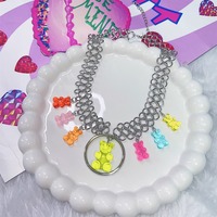 Rainbow Teddy Bear Chain Choker - Thumbnail 4
