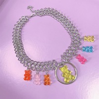 Rainbow Teddy Bear Chain Choker - Thumbnail 5
