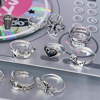 12pcs Y2K Heart Dagger Rings Set - Thumbnail 4