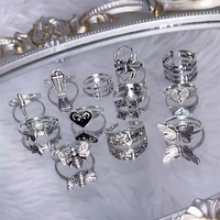 12pcs Y2K Heart Dagger Rings Set - Thumbnail 6