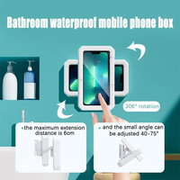 Universal Waterproof & Anti-Fog Phone Case – Wall-Mounted Shower Phone Holder with Touchscreen Compatibility - Thumbnail 1
