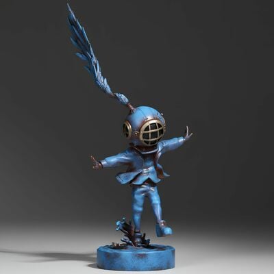 Bronze sculpture by sank toys "dancing alone blues" - Thumbnail 1