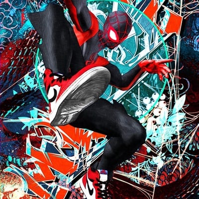 Miles morales iridescent foil print