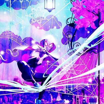 Spider-gwen iridescent foil print