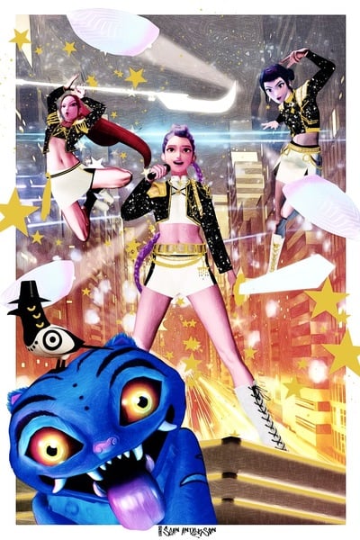 K-Pop Demon Hunter Gold Foil Print