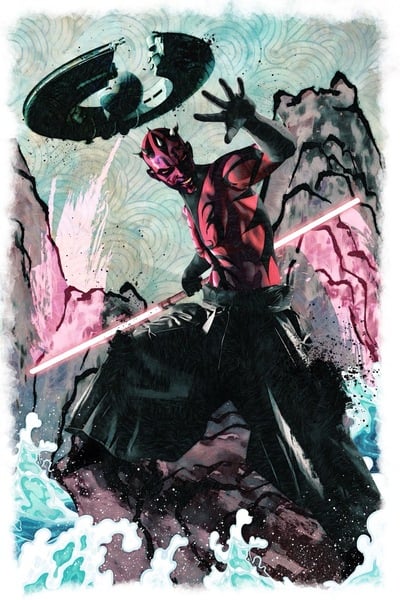 Darth Maul Ninja 12x18 Watercolor Paper Print