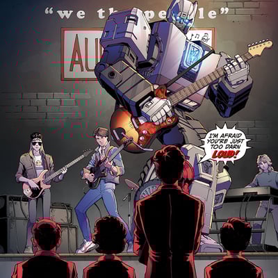 Transformers back to the future nycc crossover cover print