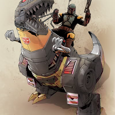 Boba fett riding grimlock - Thumbnail 1