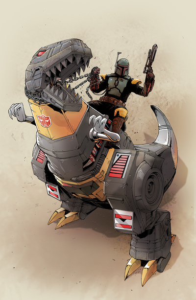 Boba Fett riding Grimlock