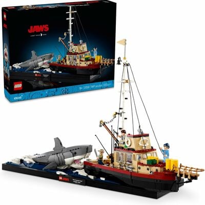 Leg ideas jaws set - diorama kit for fans of the classic movie - shark toy 