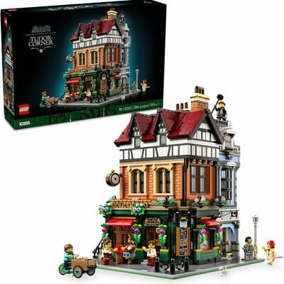 Leg icons tudor corner building set for adults 18+ - diy miniature house kit - collectible