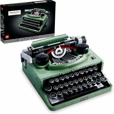 Leg ideas typewriter 21327 building set for adults, collectible retro display model,