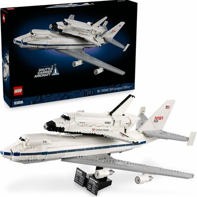 Leg icons shuttle carrier aircraft building set for adults - spaceship & airplane model kit for adults, 