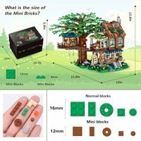 Idea Tree House Bricks Model Toys Set, Forest House Building Blocks Street View Sets - Thumbnail 1