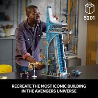 LEG Marvel Avengers Tower Building Kit, Detailed Recreation of The Iconic HQ Featuring Classic Movie Scenes - Thumbnail 4